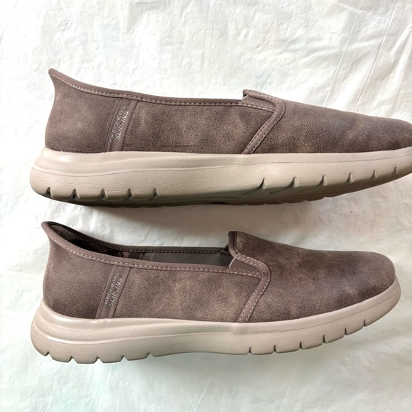 Skechers Slip-Ins On-the-GO Flex - Captivating Brown Suede Like SZ 9.5 Worn 1X - Picture 3 of 13